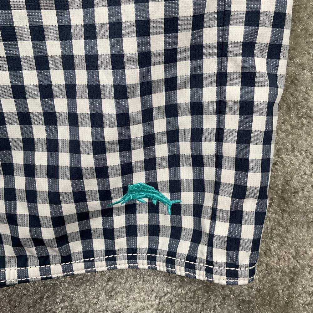 Tommy Bahama Relax Swim Trunks Mens 32 Navy Blue Gingham Board Shorts - Picture 3 of 8